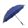 Promotional Large Size Windproof Stick Golf Umbrella with Safety Reflective Strip